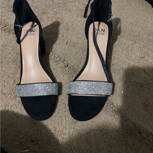 Chic Black and Silver Women's Heels